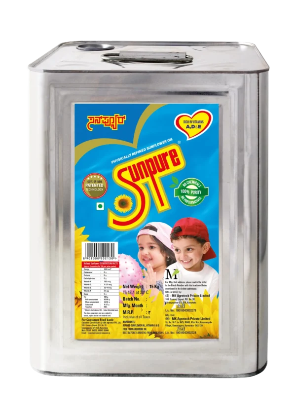 SUNPURE SUNFLOWER OIL - TIN