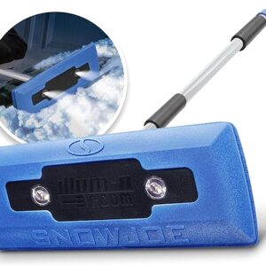 now Joe SJBLZD-LED 4-in-1 Telescoping Snow Broom + Ice Scraper