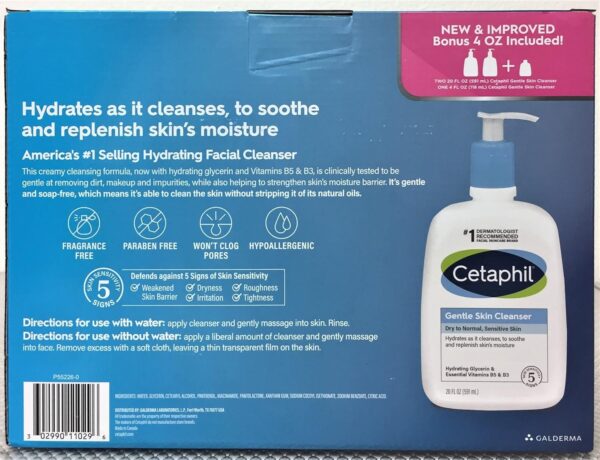 Cetaphil Gentle Skin Cleanser 2x20oz + 4oz Bonus